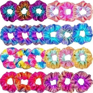 5 Pieces Shiny Metallic Scrunchies Hair Scrunchies Elastic Hair Ties